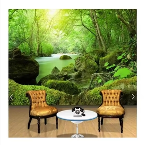 Naturaleza verde bosque 3D Mural árbol foto papel tapiz para restaurante tienda sala de estar dormitorio pared decoración papeles tapiz - Product Image 2