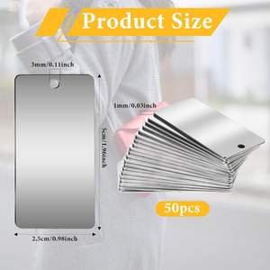 長方形タグ50パック工業用グレードステンレス鋼金属彫刻とスタンピングブランク1インチX <span class=keywords><strong>2</strong></span>インチ - Product Image 2