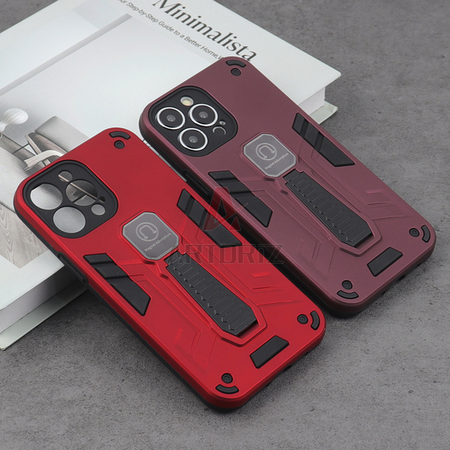 Wholesale Aromr Shockproof 2 in 1 Double Layers Phone case with Kickstand for vivo for iphone 15 14 13 12