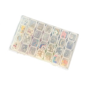 Boîte à bijoux transparente portable, 28 compartiments, design couvert, pour boucles d'oreilles, colliers, organisateur de rangement - Product Image 2