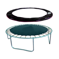 Almohadilla de cubierta de resorte de PVC azul de 6 pies, características de seguridad duradera con resistente al agua para uso doméstico, almohadilla de marco de trampolín suave y plegable