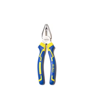 European Type Industrial Carbon Steel Combination Pliers With 2 Color Handle