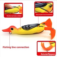 Leurre de pêche Bionic Duck en PVC, flottant, appât souple artificiel, 95 cm/12 g, avec pattes rotatives, design réaliste de tracteur