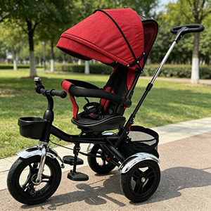 Triciclo <span class=keywords><strong>Infantil</strong></span> Antivuelco de 12/10 Pulgadas con Giro de 360 Grados °   Bicicleta para Niños Pequeños con Asiento Giratorio, Manillar <span class=keywords><strong>Ajustable</strong></span> y Pedales Plegables - Product Image 2