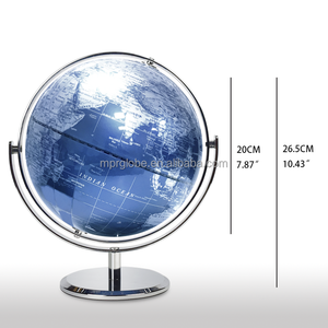 Globe du <span class=keywords><strong>monde</strong></span> bleu métallisé 20cm avec carte politique <span class=keywords><strong>HD</strong></span> Base en fer artistique décor de bureau moderne outil de géographie - Product Image 6