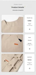 ผ้ากันเปื้อนแบบเสื้อกั๊กปรับได้ตามต้องการ ทนทานและกันน้ำ เหมาะสำหรับบาริสต้าร้านกาแฟและพนักงานร้านอาหาร - Product Image 5