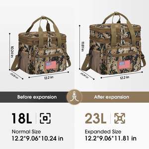 Boîte à lunch tactique camouflage d'usine 23L isotherme extensible à double compartiment - Product Image 2