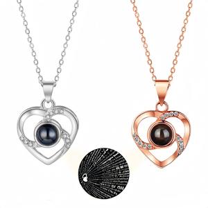 Gran oferta, foto de proyección personalizada, joyero Chapado en cobre, collar con colgante en forma de corazón, Vida Diaria clásica, regalo de San Valentín - Product Image 5