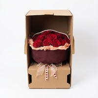 Boîte cadeau écologique recyclable pour bouquet, boîte d'emballage rigide en carton ondulé pour la livraison de fleurs