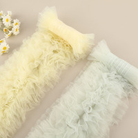 Accessoires vestimentaires en dentelle maillée personnalisée avec broderie en polyester à code-barres pour robes de mariée et textiles de maison