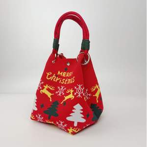 工厂批发小号方形单肩包可爱针织手提包特别设计女式钱包和手提包圣诞款 - Product Image 3