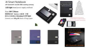 Taccuino in Pelle Intelligente AI - Stile Business Personalizzato con Stampa Serigrafica, <span class=keywords><strong>Regalo</strong></span> per Ufficio, Personale, Insegnanti, San Valentino - Product Image 3