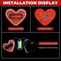 Kit électronique de bricolage en forme de cœur à LED de marque originale avec 32 lumières LED colorées et kit de pratique de soudure