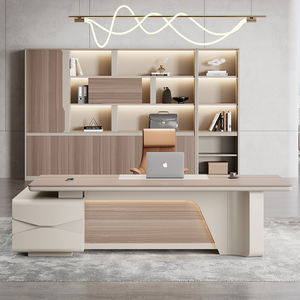 أثاث مكتبي فاخر كرسي مكتب دوار بظهر عالٍ للمدير التنفيذي طاولة تنفيذية للرئيس التنفيذي بأسلوب تقليدي - Product Image 1