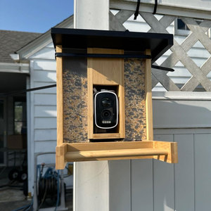 במבוק עץ מגביר ציפור חכם ביקורים מזין עם מצלמה סולארית מונעת אי זיהוי 2.5k hd אוטומטי - Product Image 6