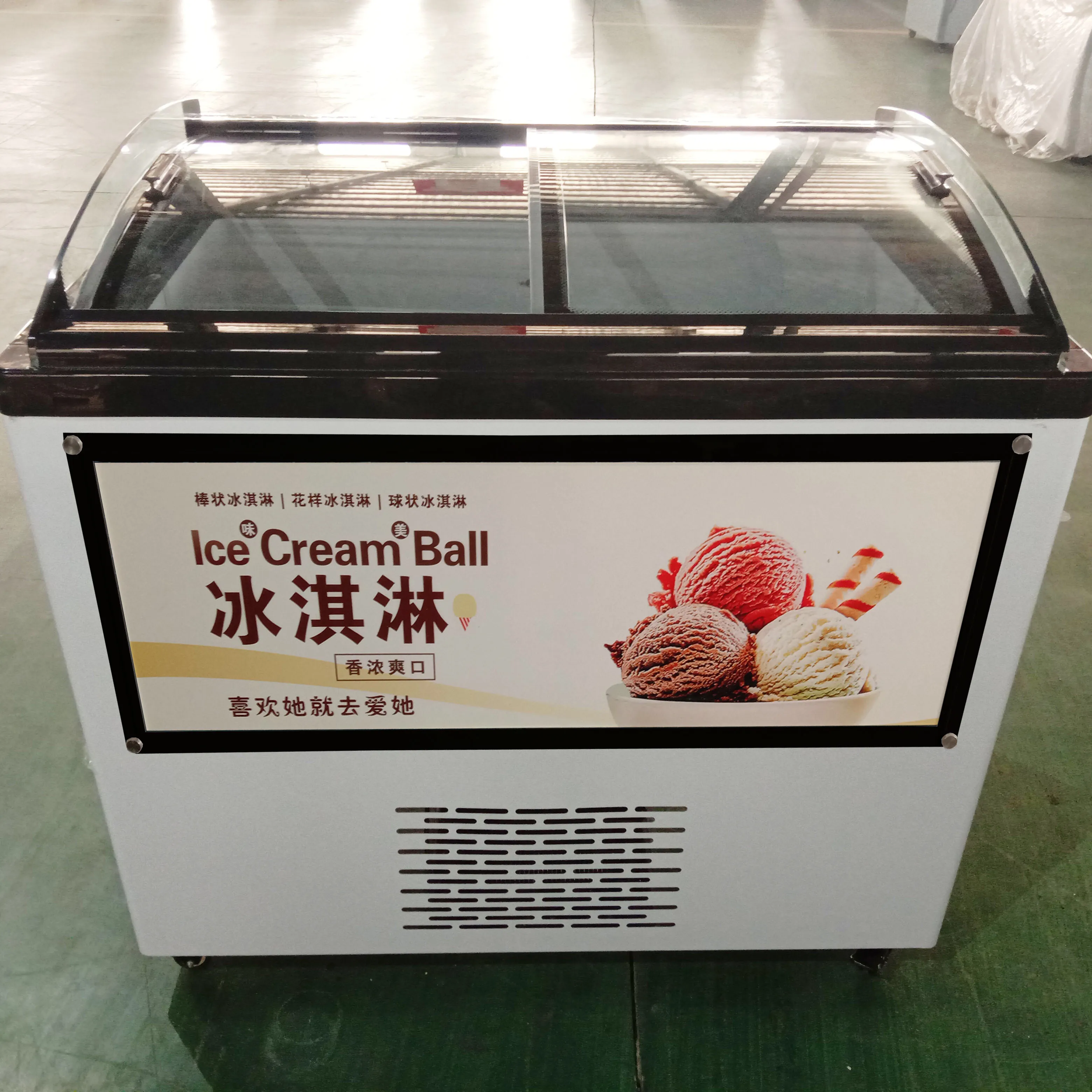 2022 New style commercial ice cream continuous freezer showcase popsicle freezer showcase