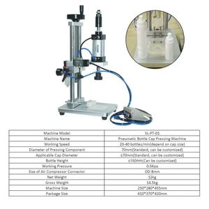 Máquina Semiautomática para Sellar Tapas de Botellas de Condimento, Máquina Neumática para Tapar Botellas de Vidrio, Frascos y Botellas de Perfume - Product Image 3