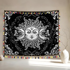 Tapiz <span class=keywords><strong>de</strong></span> Pared con Diseño <span class=keywords><strong>de</strong></span> <span class=keywords><strong>Mandala</strong></span>, Tapiz Psicodélico con Árbol <span class=keywords><strong>de</strong></span> <span class=keywords><strong>la</strong></span> <span class=keywords><strong>Vida</strong></span> y Hongo del Tarot, con Borla, para Decoración del Hogar - Product Image 1