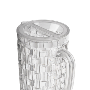 Carafe à eau en plastique transparent HALO 1500 ml, carafe à boisson texturée avec couvercle et poignée pour la maison, la cuisine, le restaurant, l'hôtel - Product Image 2