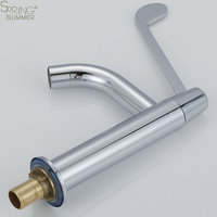 Robinet de lavabo à poignée longue pour lavabo froid de salle d'hôpital, à montage sur plan, avec cartouche céramique, design moderne pour chambre à coucher