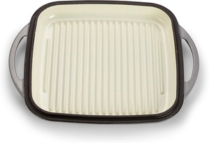 Ensemble 2-en-1 : Plat à rôtir rond en fonte avec couvercle, revêtement émaillé, pour four et induction, gris, <span class=keywords><strong>15</strong></span> L - Product Image 6
