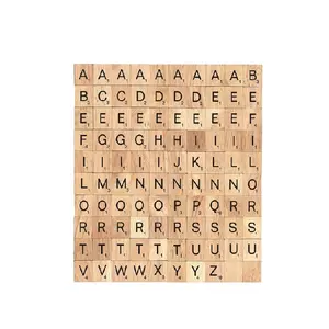 맞춤형 프레임 벽 아트 100pcs 나무 Scrabble 편지 타일 공예품