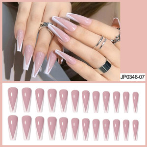 <span class=keywords><strong>Unghie</strong></span> Finte Lunghe Stile Francese a Copertura Totale, Riutilizzabili, con Logo Personalizzato, Confezione di Lusso per Nail Art per Saloni - Product Image 6