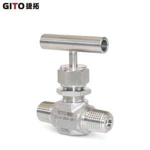 Robinet à aiguille monocommande haute pression 3000 PSI en acier inoxydable 316L forgé avec double filetage externe pour gaz, eau et huile - Product Image 4