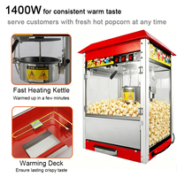 Machine à Popcorn au Caramel Électrique en Acier Inoxydable avec Chariot Commercial Haute Performance