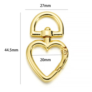 Heart-shaped Alloy Lobster Buckle Electroplated For Necklace Making <b>Metal</b> Jewelry Findings 10mm Ac2029 - Product Image 2