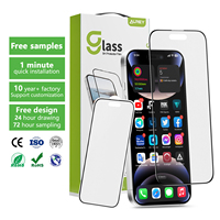 Protecteur d'écran de téléphone en verre trempé brillant anti-éblouissement OEM avec logo personnalisé pour iPhone 16 pro max 15 plus