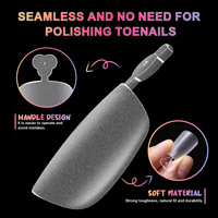 Ongles d'orteils français en acrylique ultra-fins sans couture, à couverture complète, à presser, forme carrée courte, sans ponçage, vente en gros