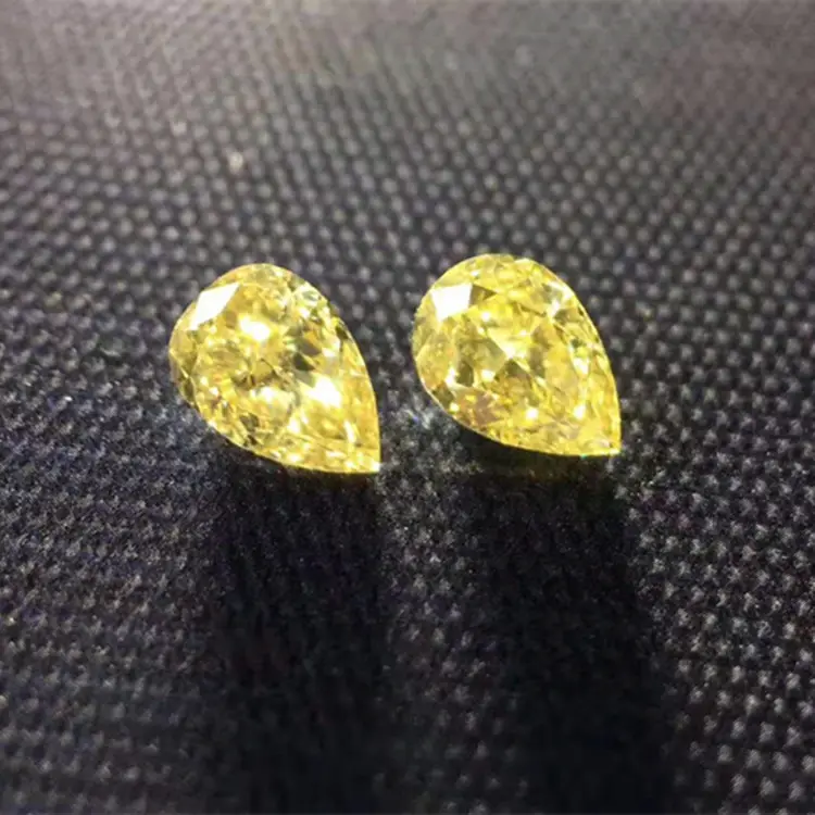 SGARIT الفاخرة الماس الأصفر الطبيعي الجملة الكمثرى قطع 0.563ct زوج واحد SI-VVS الماس فضفاضة للذهب والمجوهرات الصانع