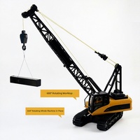 Grue à chenilles télécommandée HUVELON 1/14, véhicule de construction télécommandé, 360° °   Rotation, lumière LED, son du moteur, qualité professionnelle
