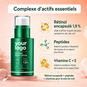 Soin de nuit hydratant réparateur nouvelle génération, lisse la peau, réduit les rides, éclaircit la peau sensible, sérum de nuit au rétinol ODM OEM - Product Image 4