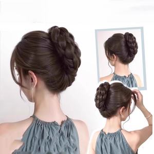 Extensión <span class=keywords><strong>de</strong></span> cola <span class=keywords><strong>de</strong></span> caballo sin nudos, <span class=keywords><strong>moño</strong></span> trenzado <span class=keywords><strong>de</strong></span> fibra asiática, <span class=keywords><strong>postizo</strong></span>, <span class=keywords><strong>moño</strong></span> falso, accesorios para el <span class=keywords><strong>cabello</strong></span>, extensiones <span class=keywords><strong>de</strong></span> <span class=keywords><strong>cabello</strong></span> - Product Image 3