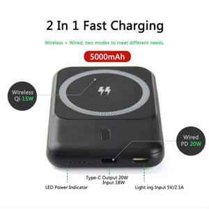 Custom Logo Magnetic Wireless Charging 5000mah-10000mah Power Bank Fast Charging Power Station with Logo - Product Image 3