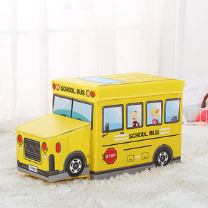 Moderner Faltbarer Langlebiger Bunter Multifunktionaler Stoff-Kinder-Tier-Auto-Aufbewahrungs-Ottoman-Hocker für das Schlafzimmer - Product Image 2
