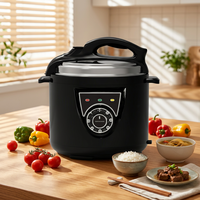 Cuisinière électrique multifonctionnelle mécanique puissante de 6 L, 1000 W, en acier inoxydable, avec cuve intérieure en aluminium antiadhésive, affichage LED