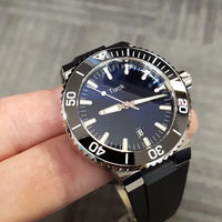 Montre-bracelet automatique mécanique pour homme Turck, boîtier en acier inoxydable, verre saphir, bracelet en caoutchouc, aiguilles, résistante à l'eau