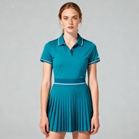 Robe Polo Femme Plissée à Col Polo Manches Courtes Style Sport Décontracté Coupe Trapèze pour le Golf et le Tennis – Vente en Gros
