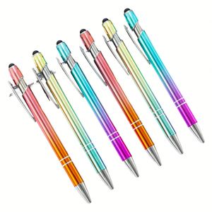 Banner Gradient Color Aluminum Rod Metal Touch Screen Ballpoint Creative Advertising <b>Gift</b> Office School Back-To-School Black Ink - Product Image 1