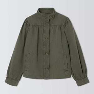 Chaqueta vaquera vintage OEM al por mayor, con dobladillo deshilachado, manga abullonada, estilo utilitario, top corto, 100% algodón, 100% denim - Product Image 4