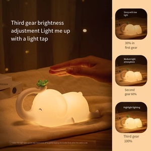 Lampe tactile LED écologique MEGO HOME en silicone/silicone+ABS, forme d'éléphant de dessin animé, veilleuse pour les chambres de bébé/enfants - Product Image 5