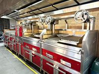 Matériel de restauration hôtelière en acier inoxydable 304, barbecue argentin au charbon de bois, style lift.