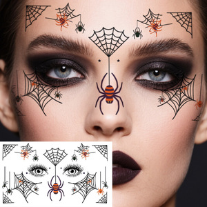 Tatouages en papier de luxe pour Halloween, imprimés par transfert, imperméables, longue durée, effrayants, originaux, <span class=keywords><strong>3D</strong></span>, en forme d'araignée, pour l'international - Product Image 3