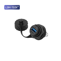 Connecteur USB 3.0 femelle à femelle étanche pour montage sur panneau Prise femelle USB3.0 avec couvercle anti-poussière