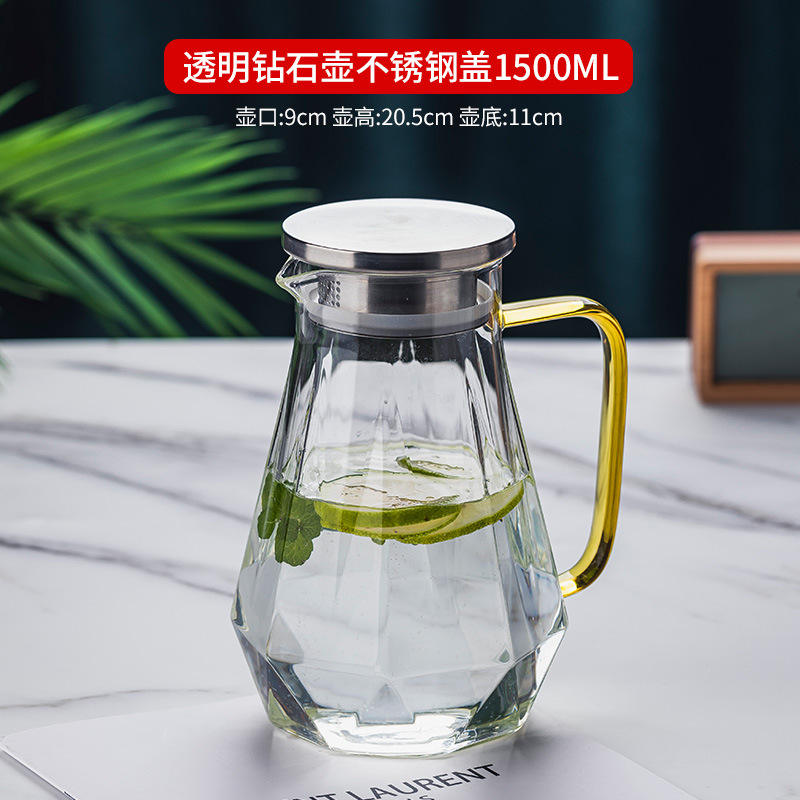 Bouilloire transparente en forme de diamant de 1,5 L - Acier inoxydable