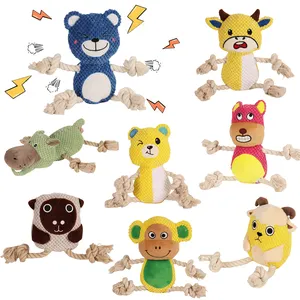 Factory Custom Squeaky Dog Toys Dog Plush Cotton Rope Toy Pet Dog Chew Toy