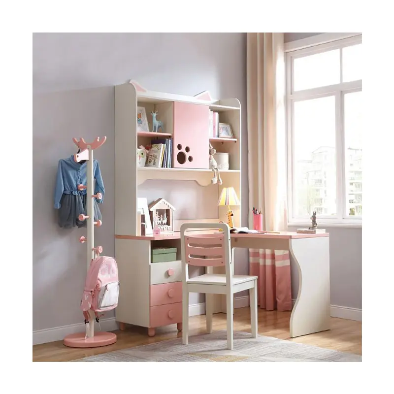 2023 New Modern Design Cheap Plastic Kids Furniture Chairs and Table Set Sale White wooden study table for kids